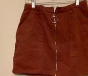 Chloe & Katie Corduroy Brown Ring Mini Skirt L