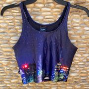 Terez New York City Night Skyline Performance Sports Bra. Size XS. NWT!