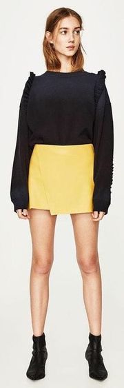 NWT! Yellow Leather Skirt 