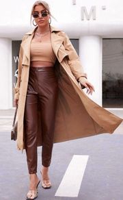 Light Mauve Full Length Trench Coat