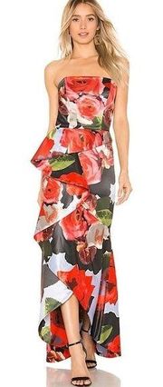 NEW Parker Black Label Brenda Floral Tearose Strapless Gown Party Dress Prom