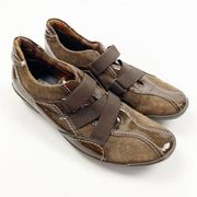 AQUATALIA Dark Brown Suede Elastic Sneakers Size 7