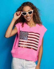 Queen Of Sparkles American flag Sweater Vest