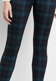 High Rise Pull On Plaid Ponte Pant