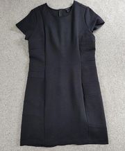 Ann Taylor Womens Dress 14 Black Shorts Sleeve Knee Length Career Office Funeral