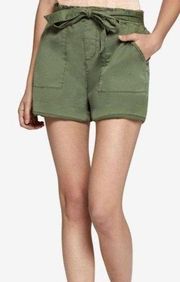 Sanctuary Green Elastic w/Tie Waist Shorts L