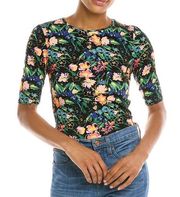 NWT Ted Baker Black Donisha Printed Floral Top Size 2(US Size 4-6)