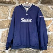 Navy Blue New England Patriots  Windbreaker Sweatshirt Embroidered Logo