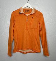 Tactical Women S Heather Orange Glacier 1/2 Zip Long Sleeve Mid Layer