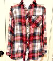 beachlunchlounge Pink Flannel Plaid Shirt