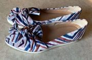 Dr. Scholl’s size 8 Henna VIV multicolor stripe velvet twist tie flats