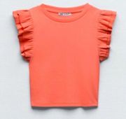 ruffle top! Peach color.