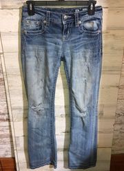 Miss Me  jeans standard boot cut size 25 white wash color distressed western jean