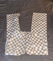 White And Grey Checkered Cargo Pants  Size 5