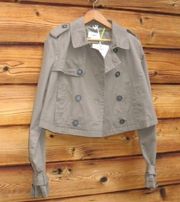 NWT Tommy Hilfiger olive Cropped Trench Jacket