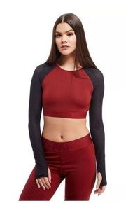 IVY PARK Tape Mesh Long Sleeve Crop Top size M