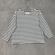 Everlane Shirt Womens S Sweatshirt Blue White Stripe Pullover Nautical Cotton