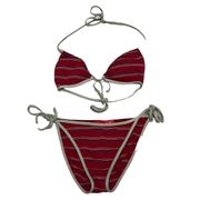 Y2K Striped String Bikini Set