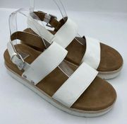 Time And Tru Comfortable Platform Sandal Size 10 white and tan cute trendy