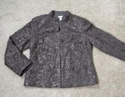 NWT Chico's Womens Rose Sequin Jacket Dressy Blazer  Taupe Sz 2 $159