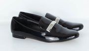 Zara Black Patent Leather Slip-On Loafers Womens Size 40