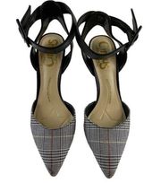 New Circus by Sam Edelman Plaid Tabitha Ankle Strap Stiletto Heels Size 7.5