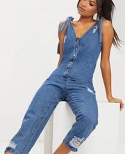 PrettyLittleThing jean jumpsuit denim