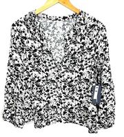 NWT Melrose & Market Floral Long Sleeve Casual Work Blouse Size Medium