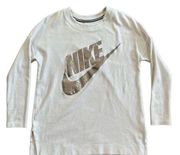 Nike  Women's Rally Metallic Fleece Crewneck Sweatshirt Ivory size M