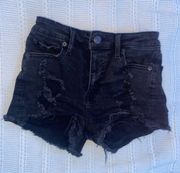 Outfitters Ripped Black Jean Shorts