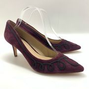 Enzo Angiolini Debria Purple Suede Rope Embellished Pumps Size 9