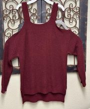 Blu Pepper long sleeve cold shoulder sweater