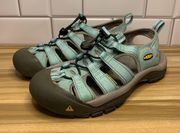 Womens Newport H2 Aqua Blue Gray Drawstring Hiking Sandal Size 7.5 US