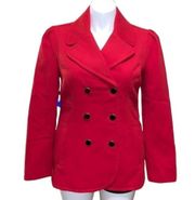 Womens Double Breasted Pea Coat Dres Jacket Red Zenith Large