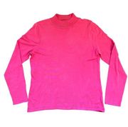 Pendleton Mock Neck Silk Sweater Barbie Pink Medium