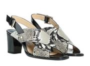 Jimmy Choo Aix Snakeskin-Embossed Leather Sling Back Sandals in Size EU 36.5