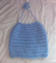 Blue Crochet Halter Top