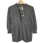 Aqua Y2K Gray Knit Babydoll Button Down Cardigan Sweater XS