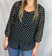 4/$25 Pleione Button Down Polka Dot Shirt