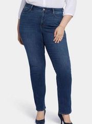 Nydj Marilyn Straight leg jeans size 16 dark wash