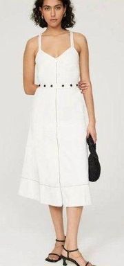 Rent the runway sz 4 proenza schouler solid white zipper down front sundress