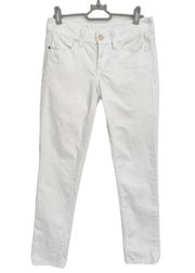 Super Skinny Low Rise Jeans in White Size 25 MSRP $185