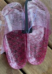 NWT Womans Pink Ombre Glitter Slides sz 9