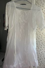 Embroidered Tunic Coverup Dress