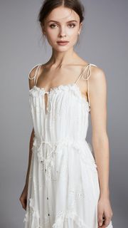 100% Silk Ivory Bow Floating Prima Dress