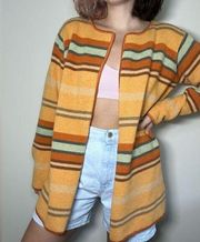 Ellen Tracy Company Autumn Fall Cardigan Sweater Vintage 90s Striped