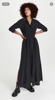 L'AGENCECameron Long Shirt Black Dress Size L