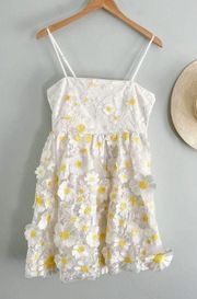 NWT | Endless Rose | Floral Embroidered Mini Dress | White Daisy | Sz S