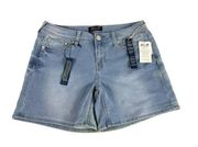 Seven 7 For All Mankind Powell Blue Knit Denim Shorts Sz 8 NWT