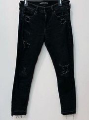 Express distressed super soft ankle legging black jeans size 8 R